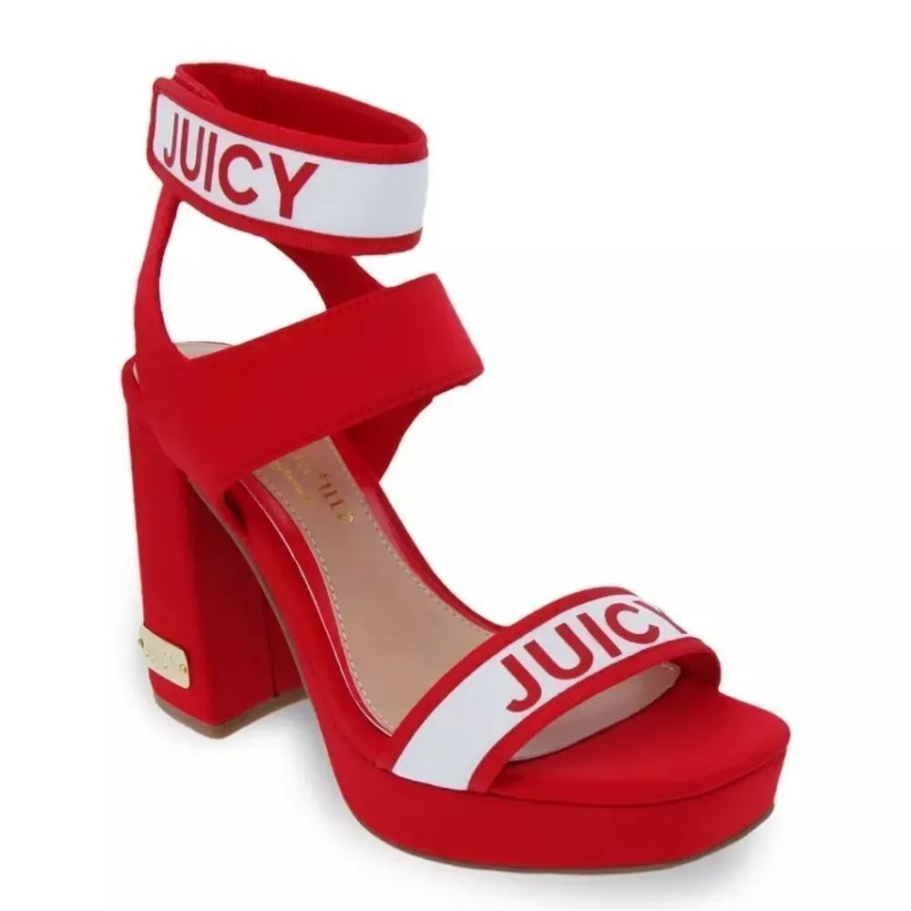 BRAND NEW JUICY COUTURE WOMEN'S GLISTEN PLATFORM STRETCH HEEL SANDALS G1